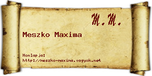 Meszko Maxima névjegykártya